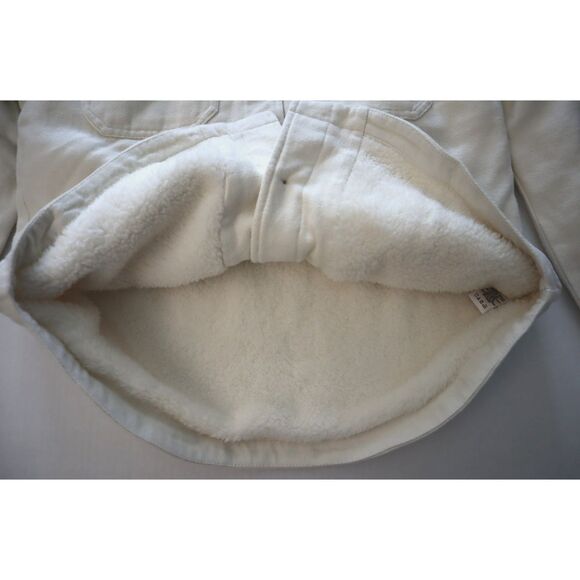 Aeropostale 9569 Women's Sz S Ivory Flannel Sherpa-Lined Shirt Jacket Shacket - Picture 5 of 10